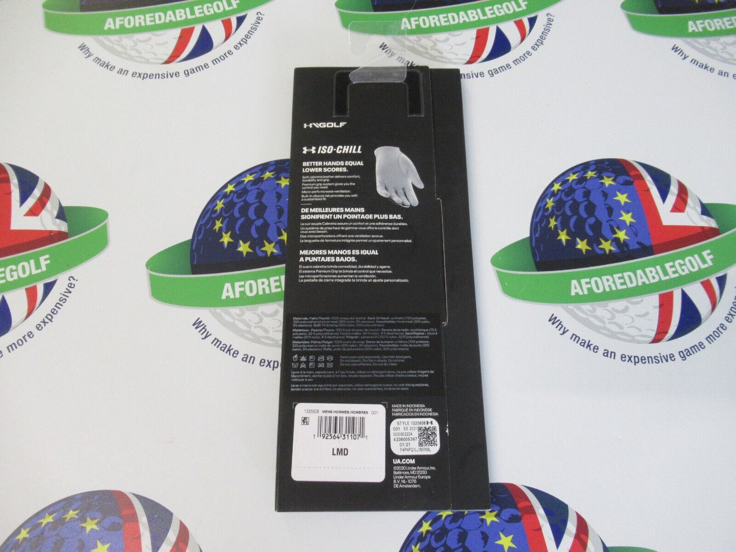 Under Armour Iso-Chill White/Navy Left Hand Golf Glove Size Medium