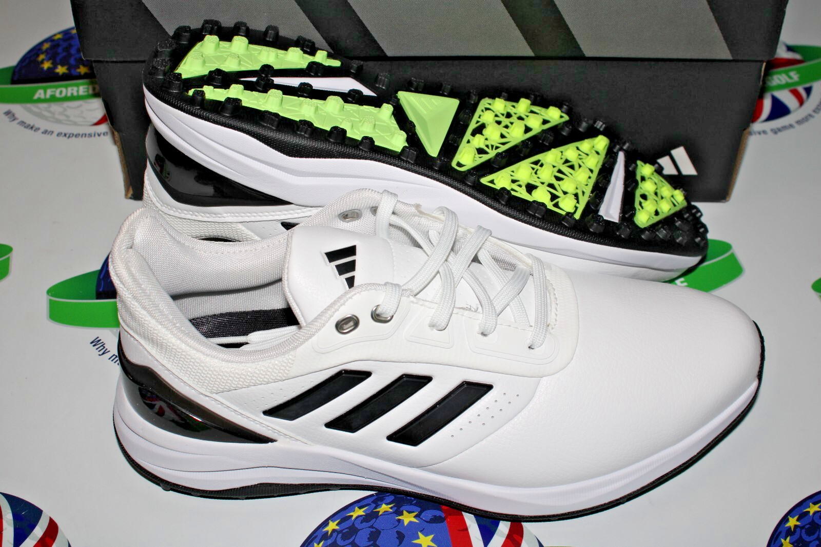 Adidas Solarmotion Lightstrike Golf Shoes White/Black/Yellow UK Size 7