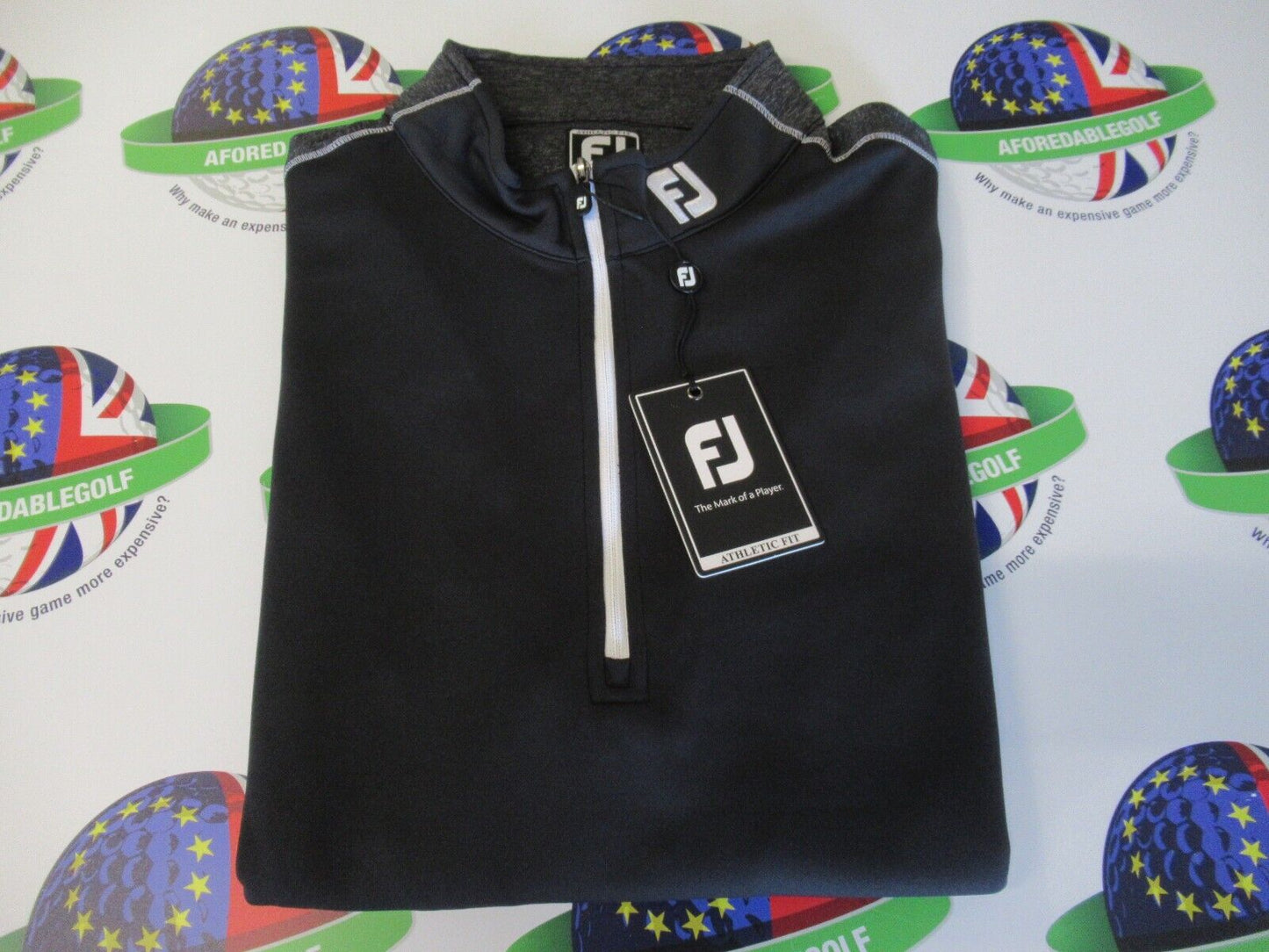 footjoy tonal heather chill out 1/2 zip pullover black heather uk size medium