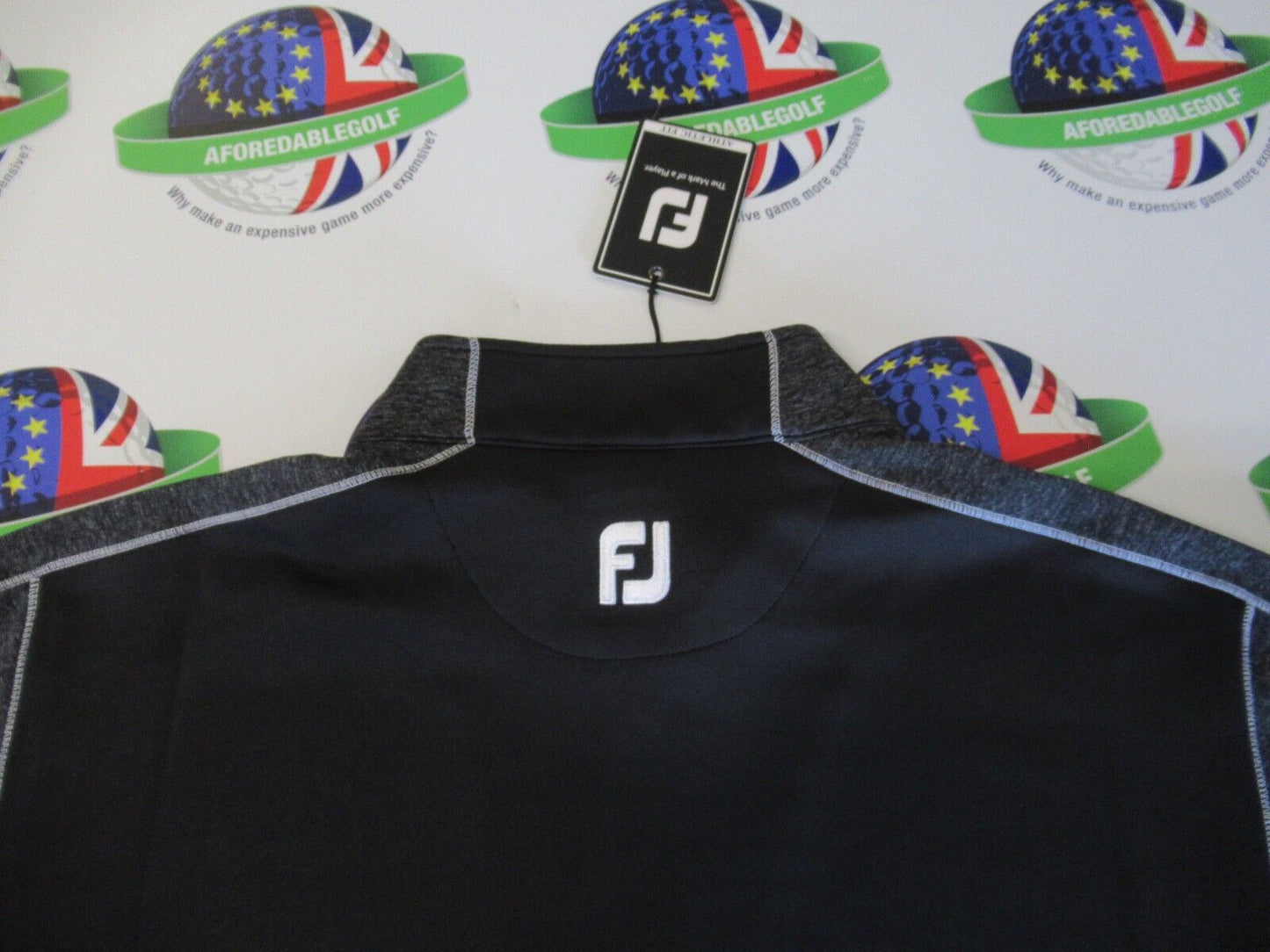 footjoy tonal heather chill out 1/2 zip pullover black heather uk size large