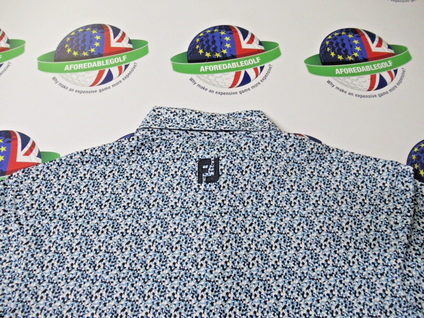 footjoy eu confetti print polo shirt true blue uk size medium
