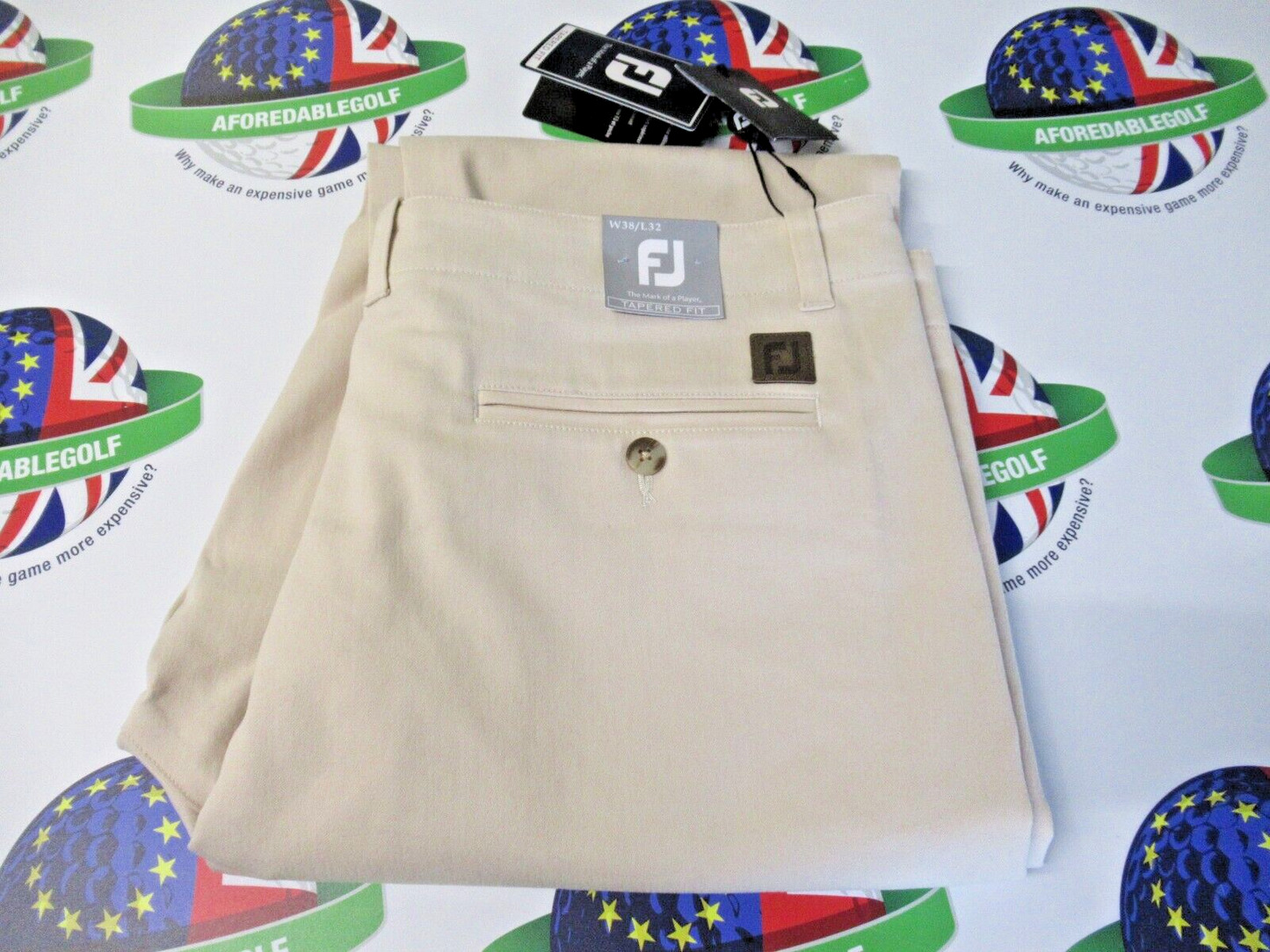 Footjoy Tapered Fit Chinos Stone Waist 38" X Leg 32"