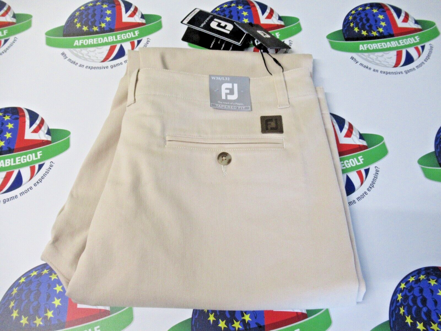 footjoy tapered fit chinos stone waist 38" x leg 32"