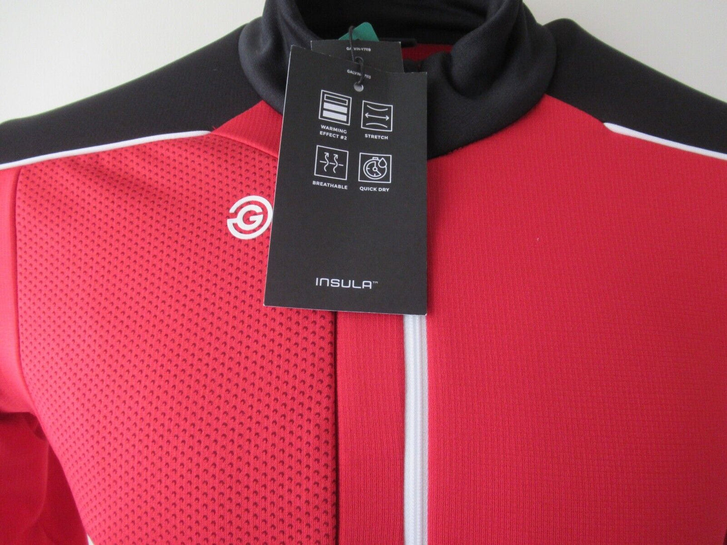 Galvin Green Dave Insula 1/2 Zip Pullover Red/Black UK Size Small