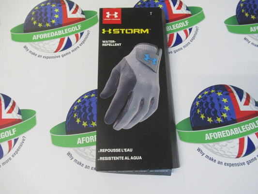 under armour storm rain golf gloves grey (1 pair) left & right gloves medium