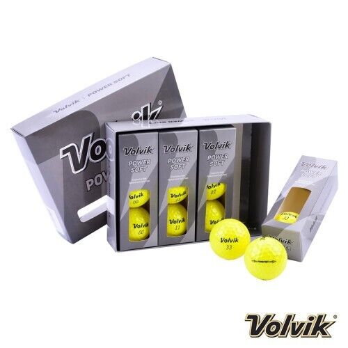 New 12 Volvik Power Soft Yellow Golf Balls