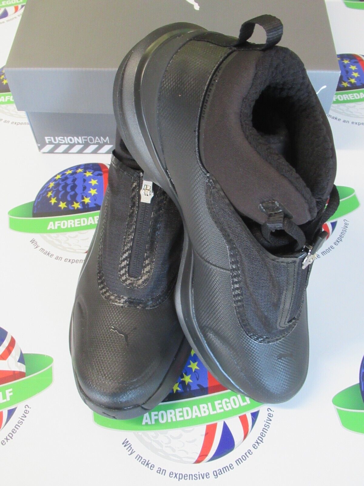 Puma Drylbl Fusion Foam Waterproof Spiked Golf Boots Black/Grey UK Size 10.5