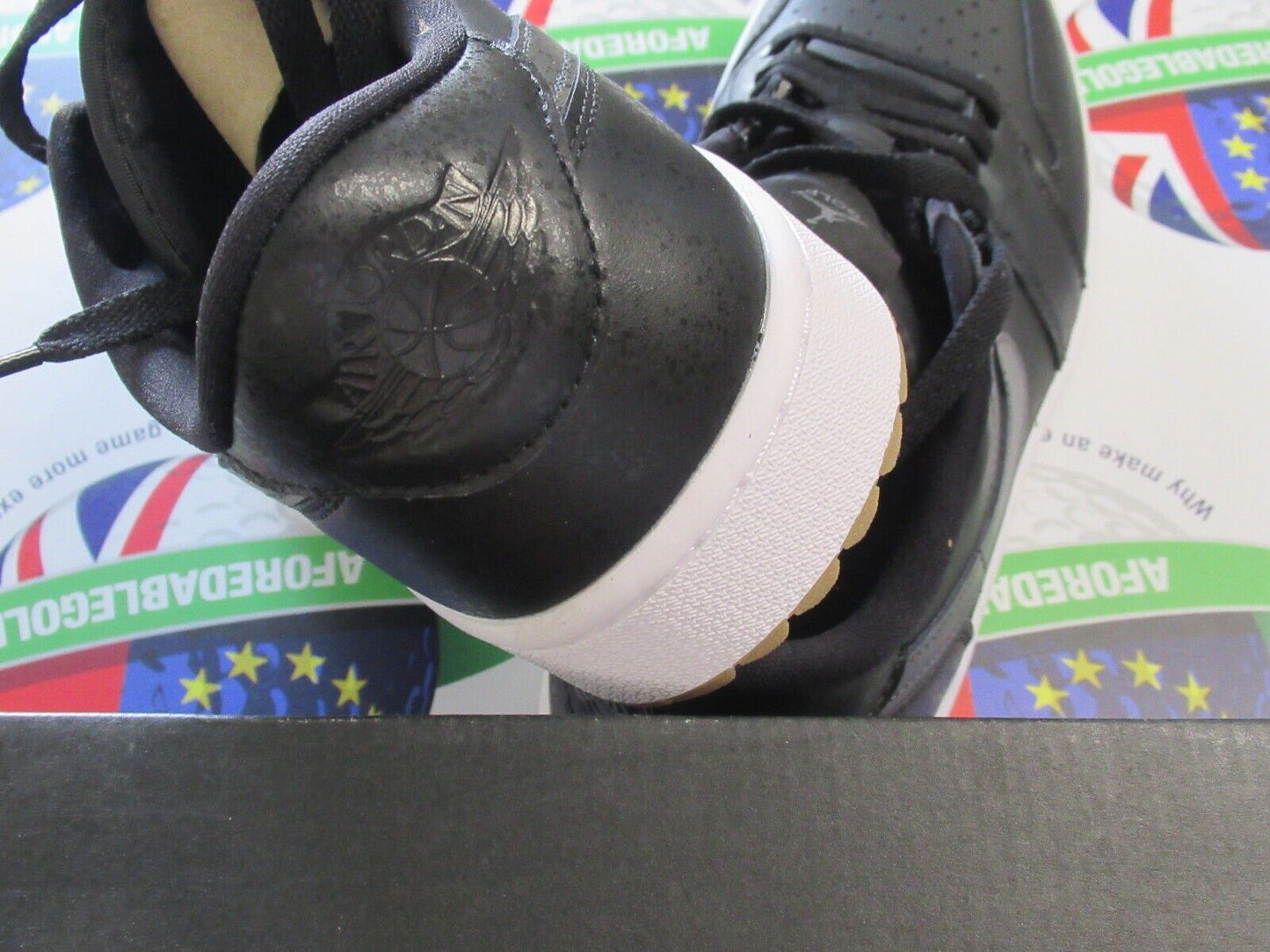 nike air jordan 1 low g golf shoes black/anthracite-gum med brown uk size 10