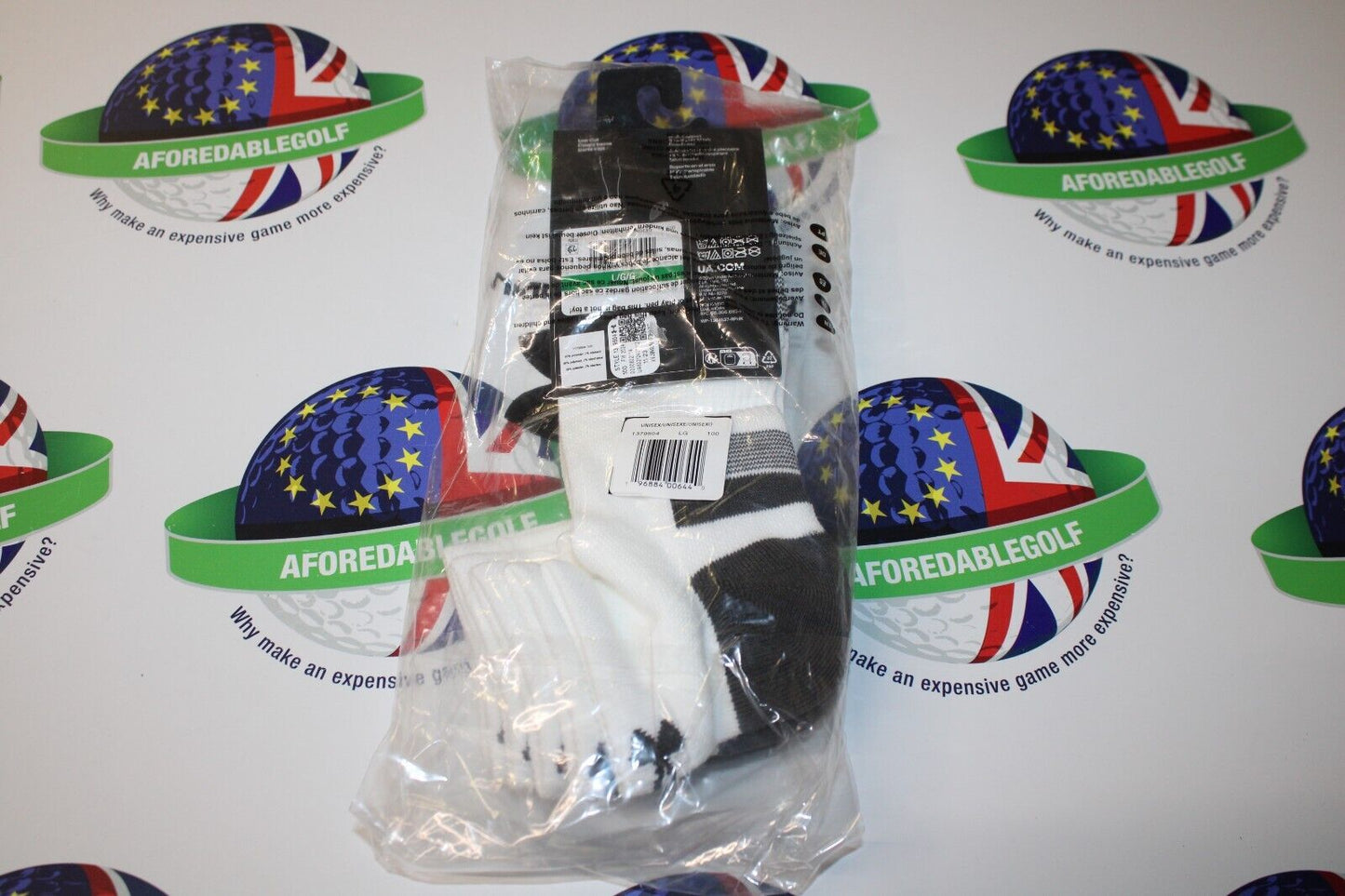 Under Armour Performance Tech Low Cut Socks White 3 Pairs UK Size Large 7.5-12