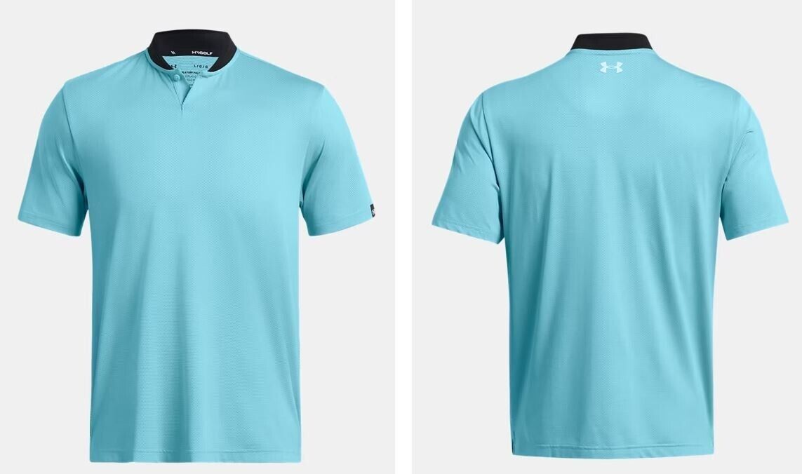 Under Armour Playoff 3.0 Dash Polo Shirt Sky Blue/Black UK Size XL