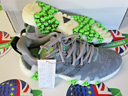 adidas code chaos 22 waterproof golf shoes grey/black/green uk size 6.5 medium