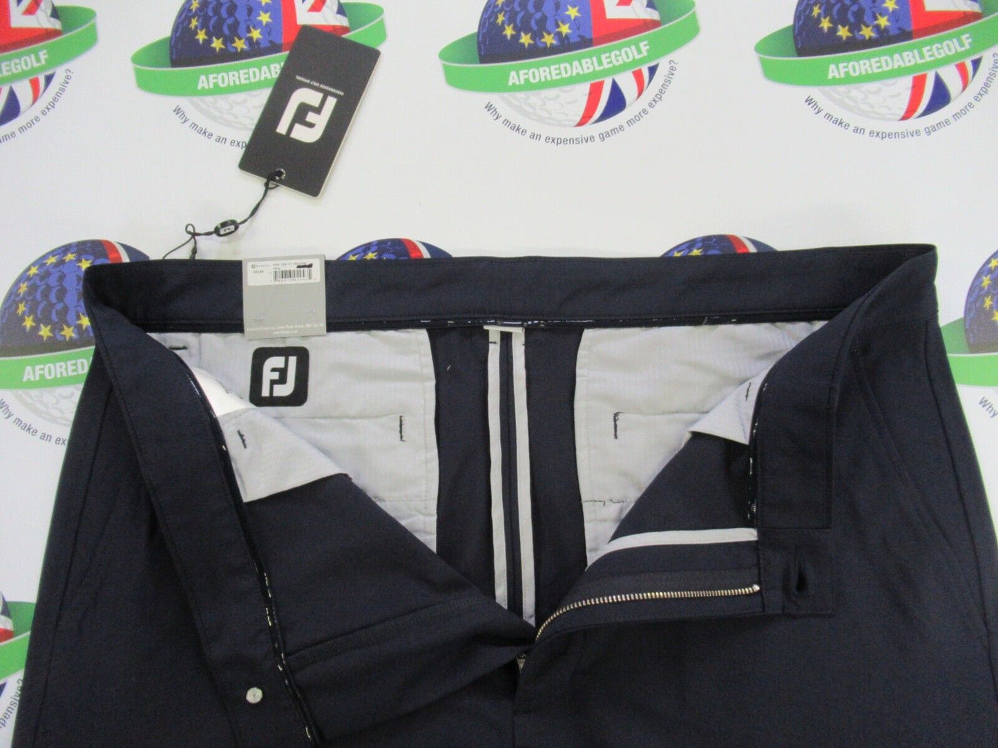 footjoy performance tapered fit trousers navy waist 40" x leg 32"