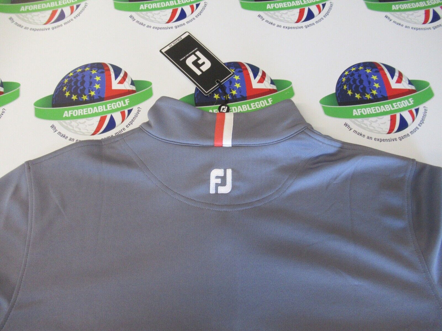 footjoy eu colour block chill out 1/2 zip pullover graphite/white large