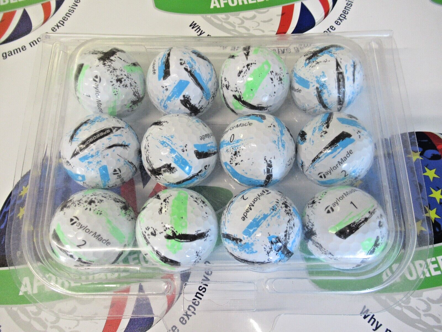 12 Taylormade Speedsoft Ink Mixed Golf Balls Pearl/Pearl 1 Grade