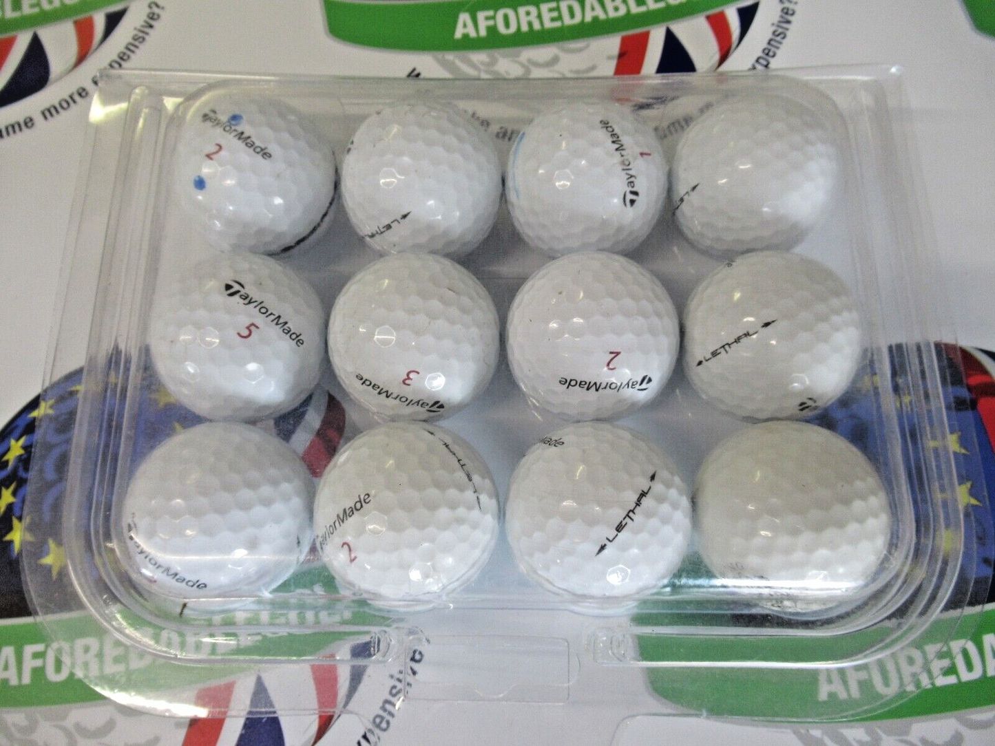 12 taylormade lethal golf balls pearl/pearl 1 grade