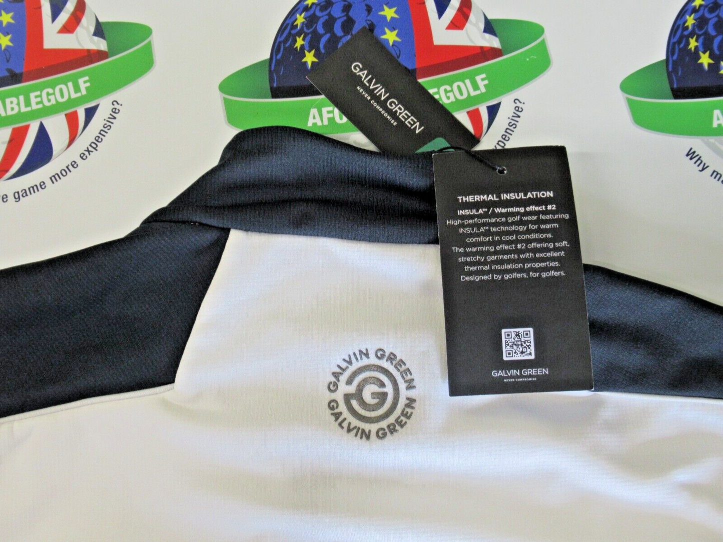 Galvin Green Dave Insula 1/2 Zip Pullover White/Navy UK Size Small