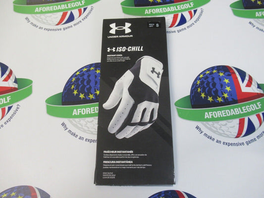 under armour iso-chill white/navy left hand golf glove size small