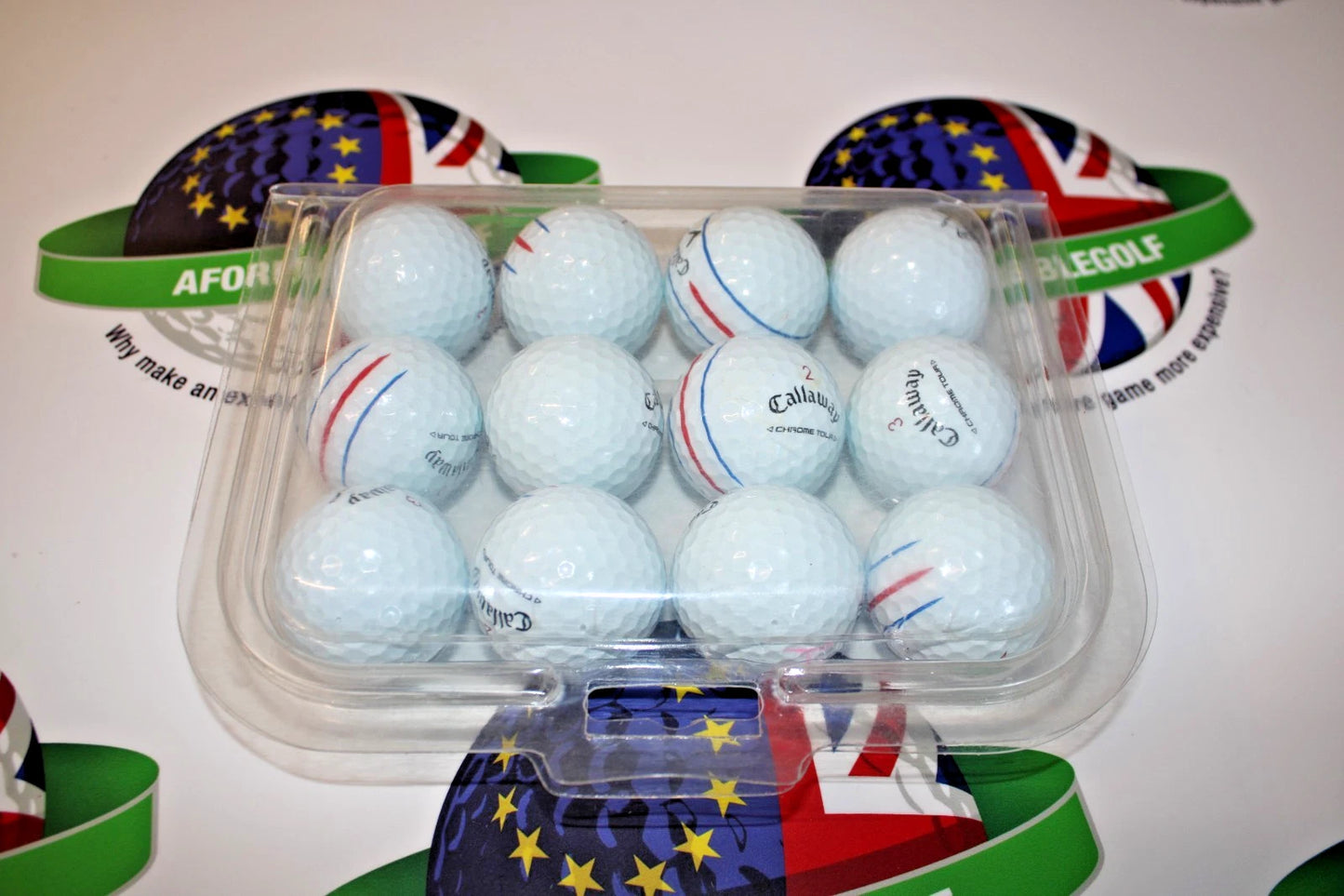 12 Callaway Chrome Tour Triple Track Golf Balls Pearl/Pearl 1 Grade