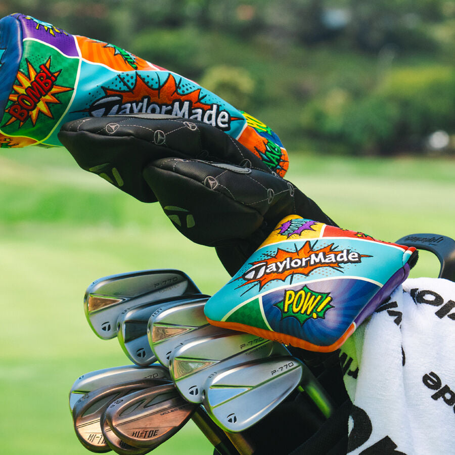 new taylormade vault limited edition smash! boom! pow! mallet putter head cover
