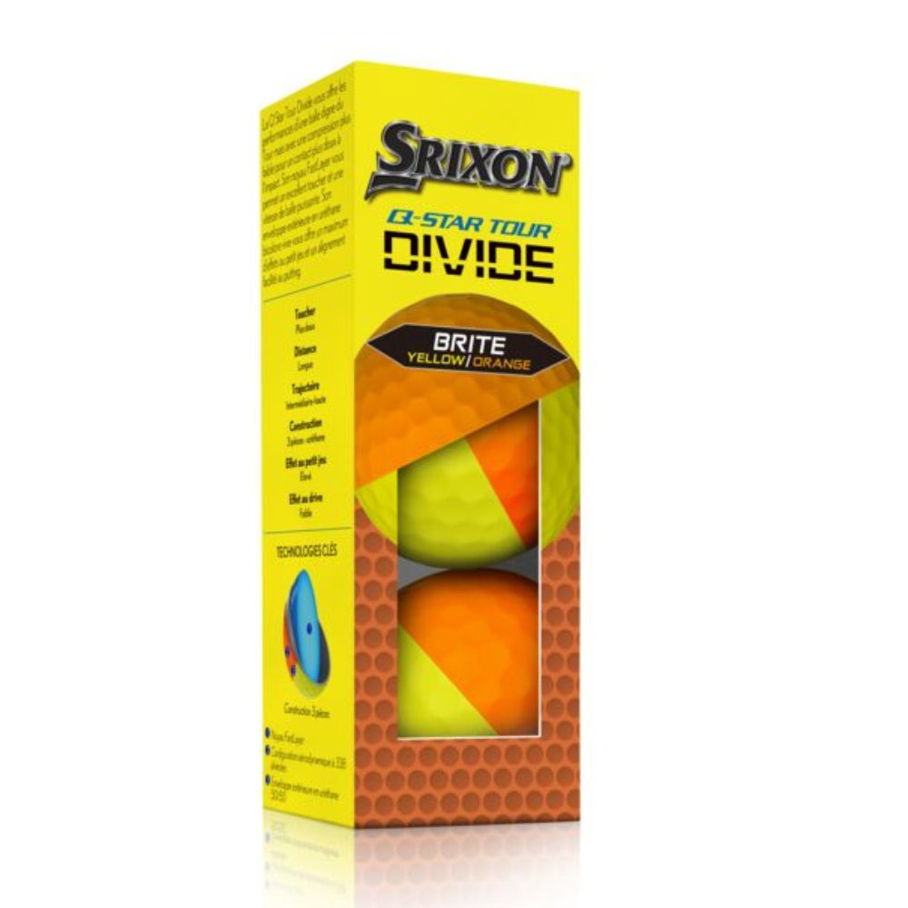 12 Srixon Q-Star Tour Divide Yellow/Orange Golf Balls