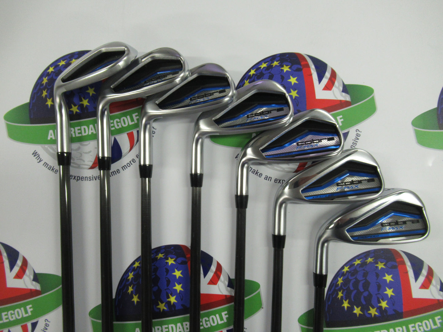 used cobra left hand f-max airspeed iron set 5-9 iron, pw & sw 45g graphite lite