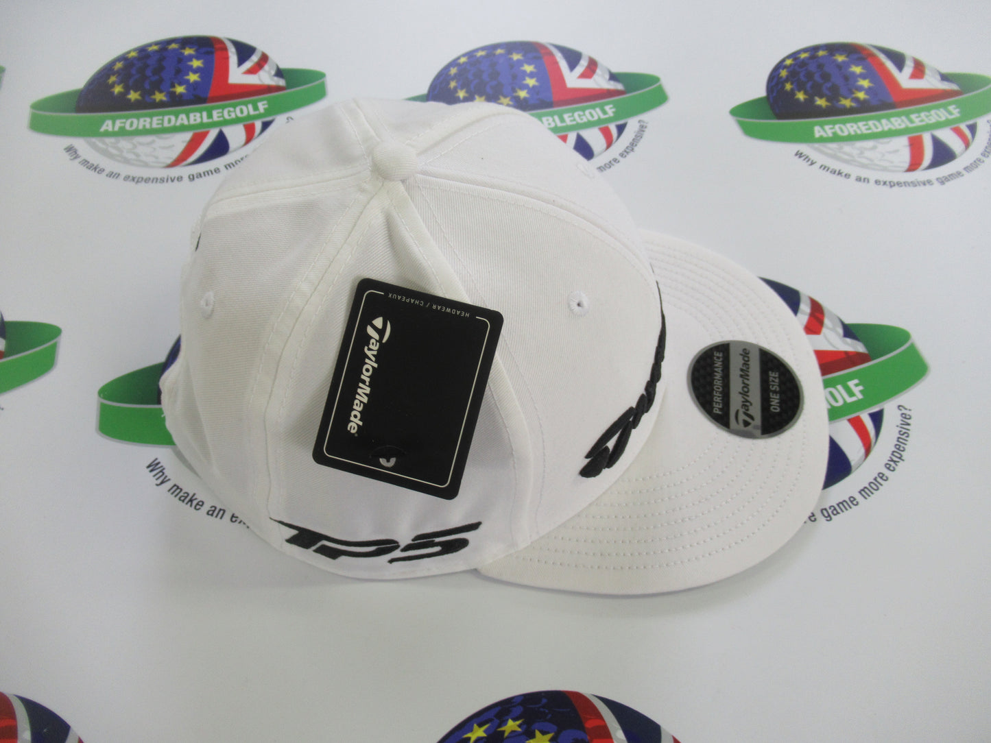 taylormade tour flat bill white adjustable golf cap tp5 sim2