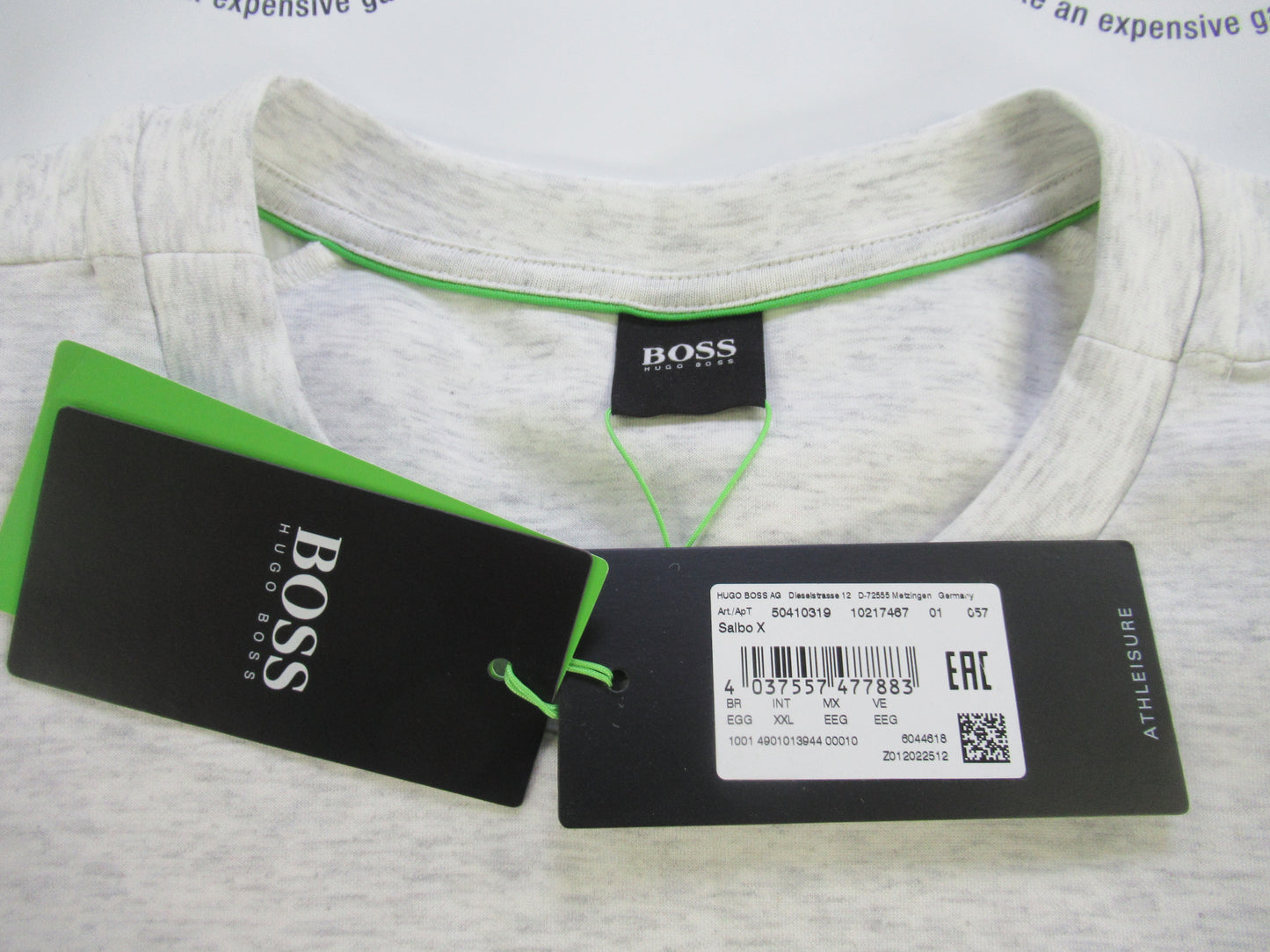 hugo boss athleisure salbo x white/grey marl sweater uk size xxl