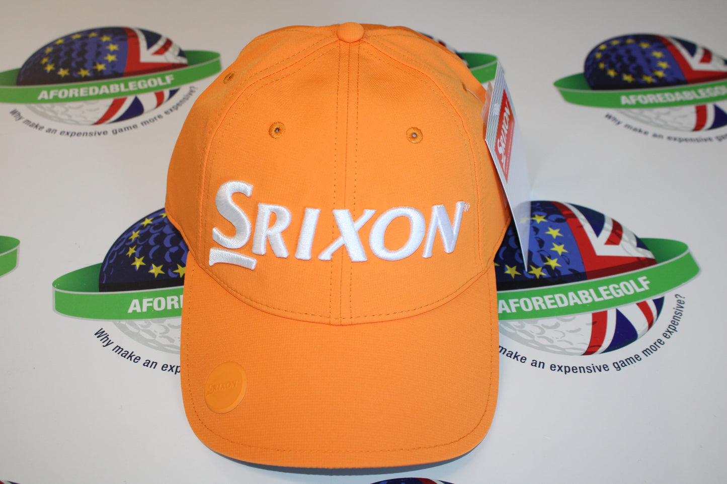 Srixon Sunny Adjustable Ball Marker Cap Light Orange/White