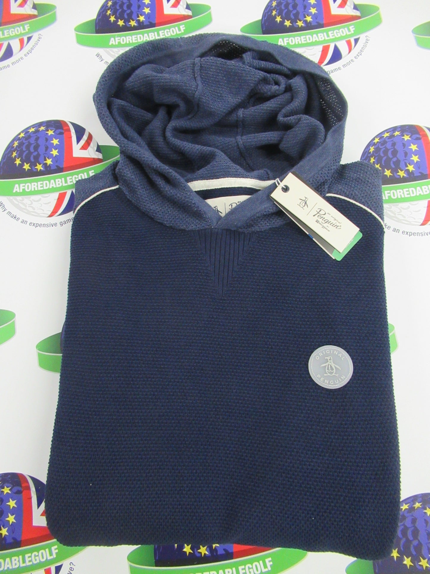 Original Penguin Performance Hooded Sweater Black Iris/Bijou Heather UK Size XL