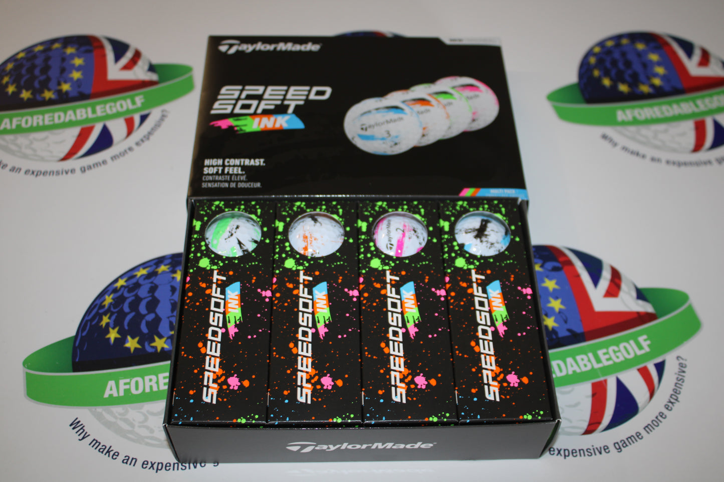 New 1 dozen Taylormade Speedsoft Ink mixed colours multi pack