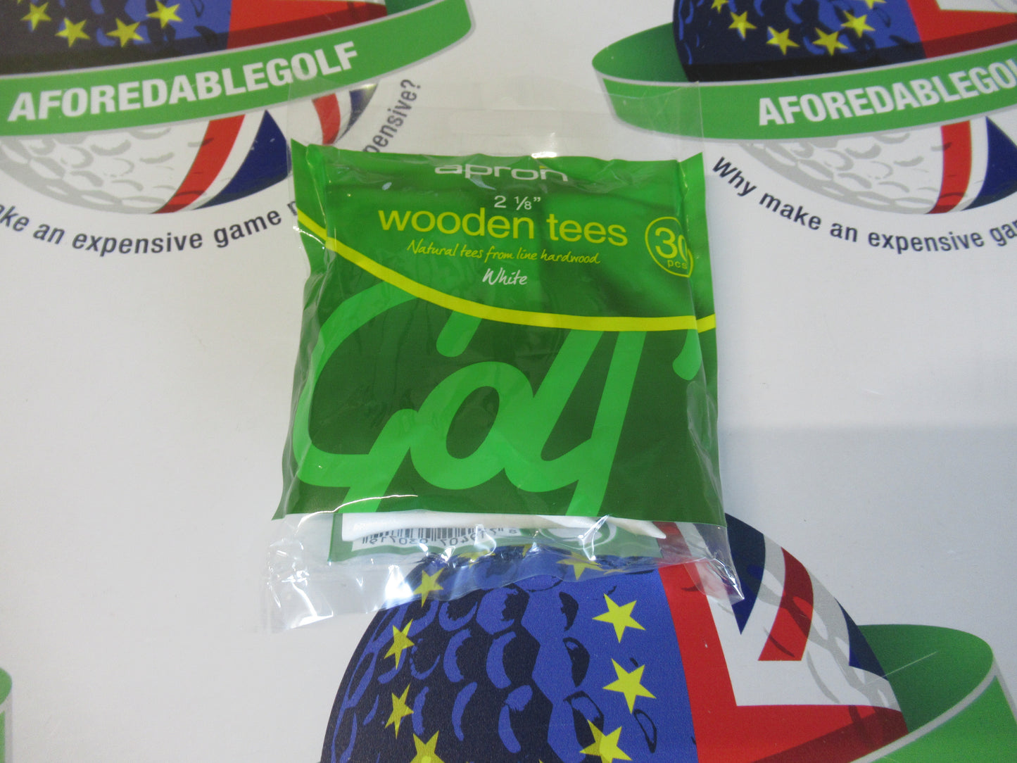 Apron 2 1/8" (54Mm) White Wooden Golf Tees Pack Of 30