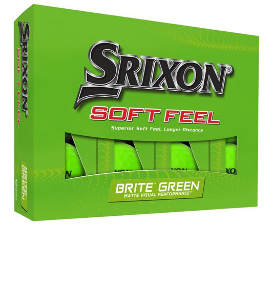 1 Dozen Srixon Soft Feel Brite Matte Finish Green 2024 Golf Balls