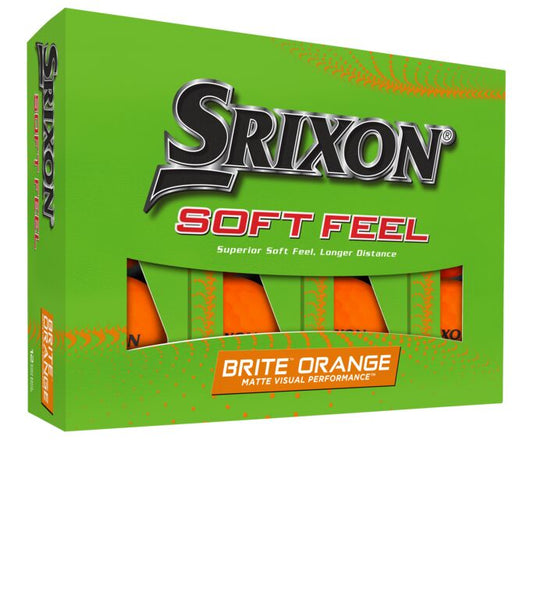1 Dozen Srixon Soft Feel Brite Matte Finish Orange 2024 Golf Balls