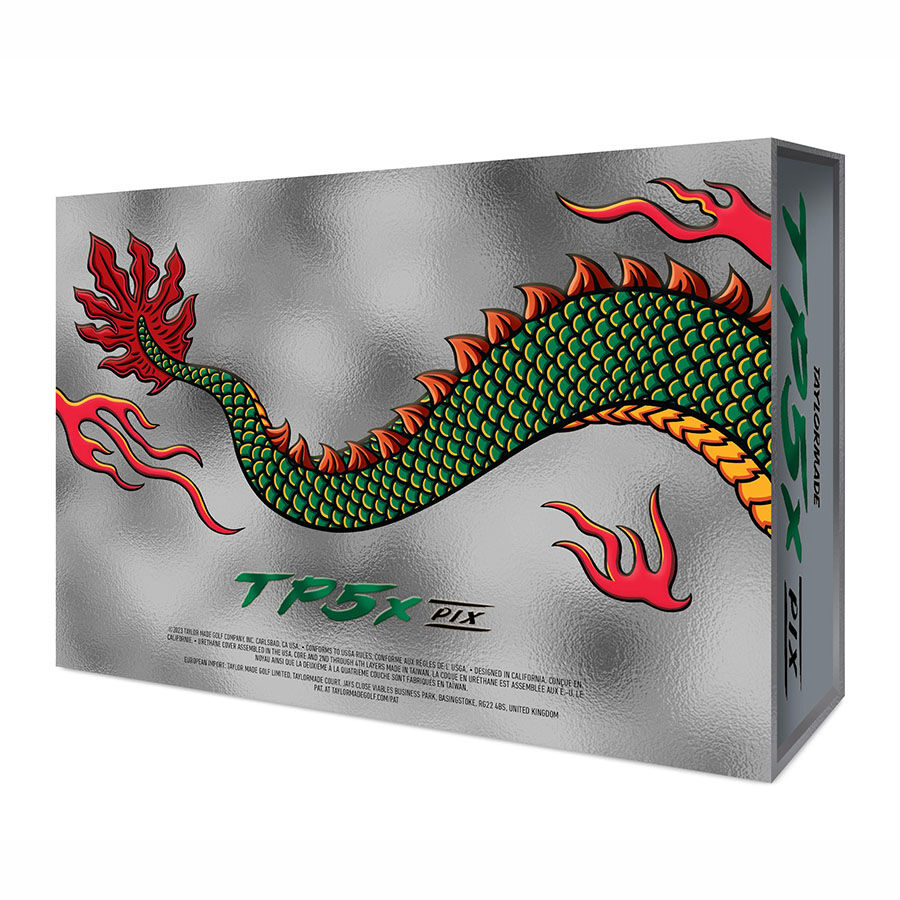 new 12 taylormade vault limited edition tp5 x pix dragon silver golf balls