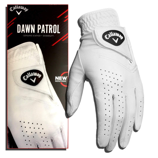 callaway dawn patrol leather left hand glove for right hand player medium/large
