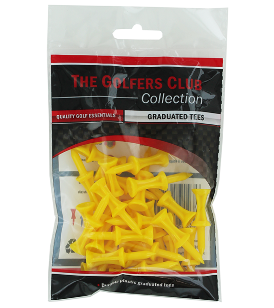 The Golfers Club Collection 25Mm Yellow Graduated Golf Tees Pack Of 30