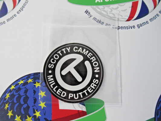 titleist scotty cameron Sticker - Large Circle T - 3.125" Round - white/black