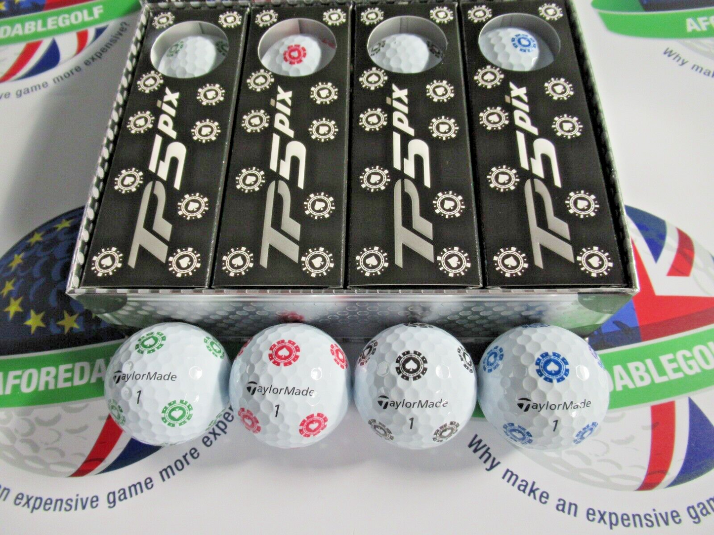 New 12 Taylormade Vault Limited Edition TP5 Pix Poker Golf Balls