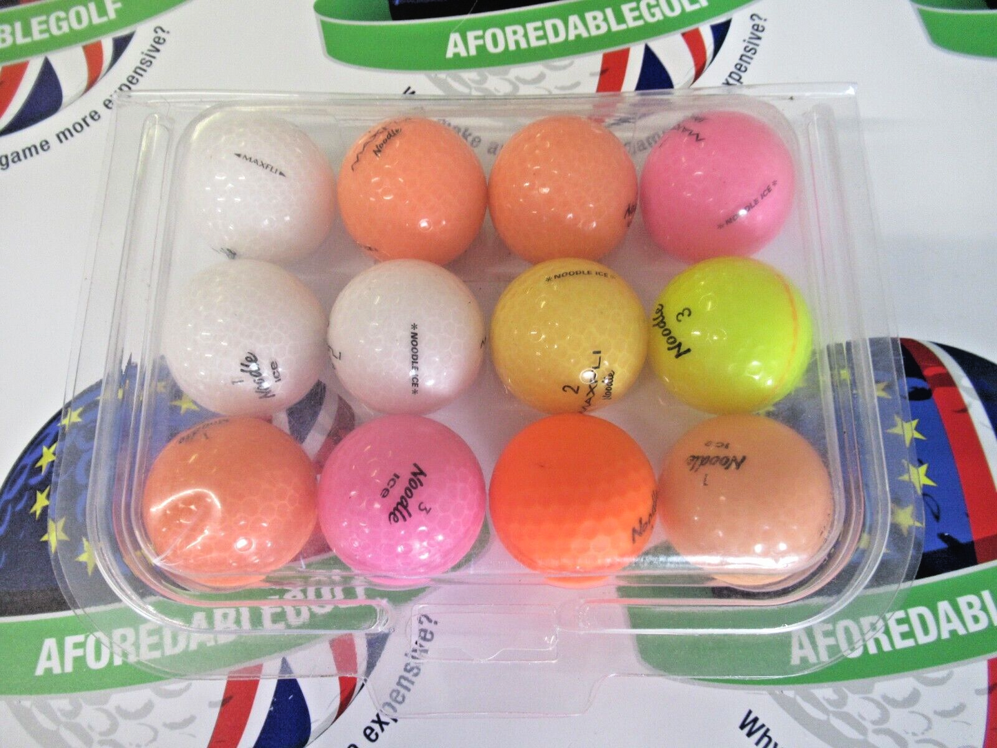 12 maxfli noodle ice golf balls pearl/pearl 1 grade