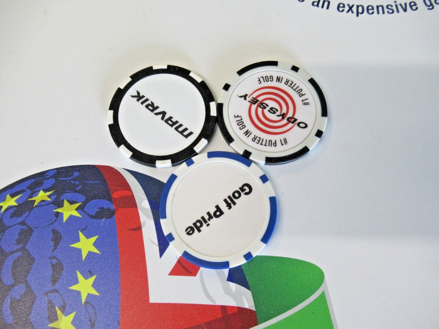 New X3 Callaway Odyssey Golf Pride Poker Chip Ball Markers