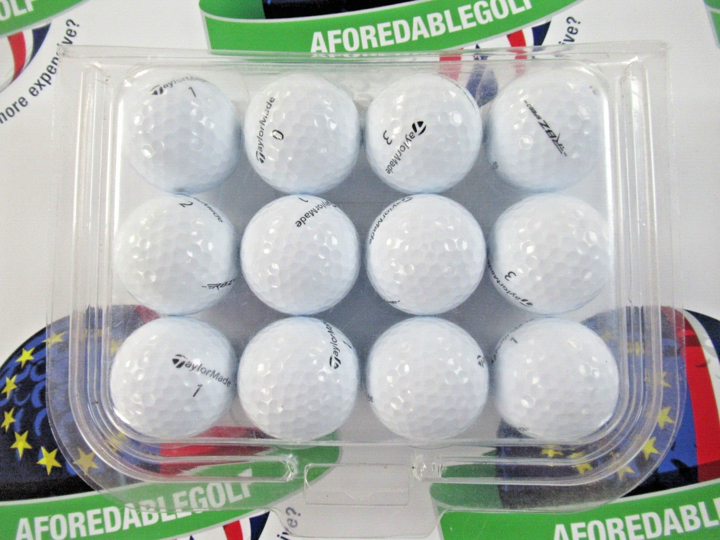 12 Taylormade Rbz Speed Golf Balls - White - Pearl / Pearl 1 Grade