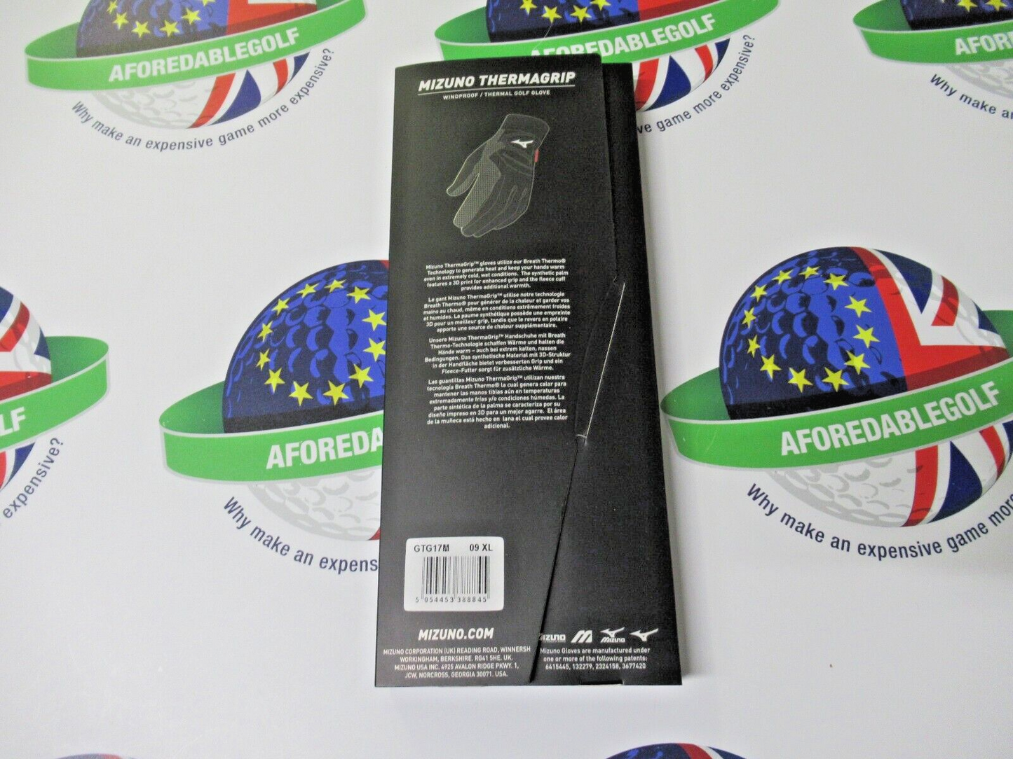 Mizuno Mens Black Thermagrip Golf Gloves (1 Pair) Left & Right Gloves XL