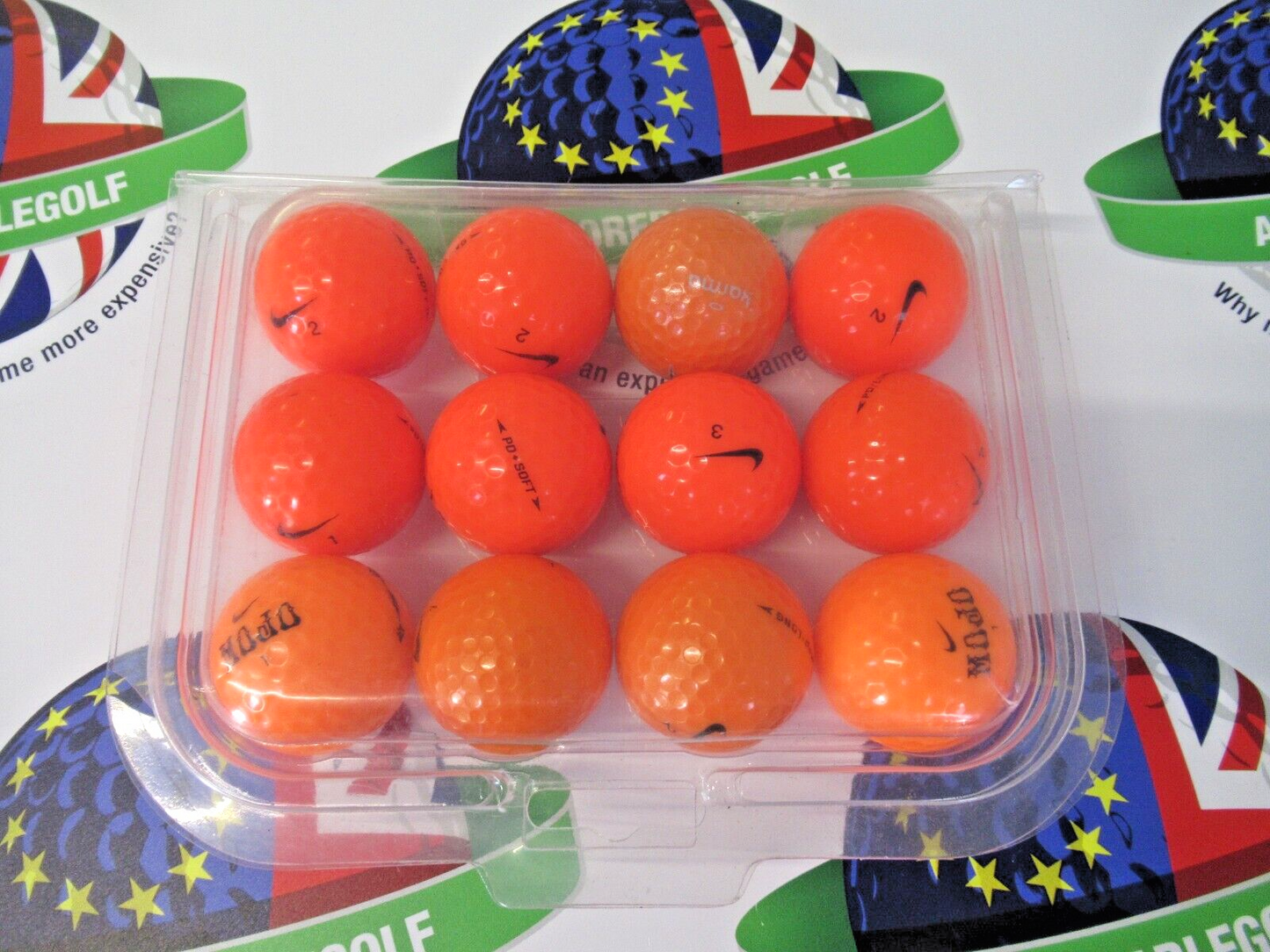 12 nike mixed optic orange golf balls pearl/pearl 1 grade
