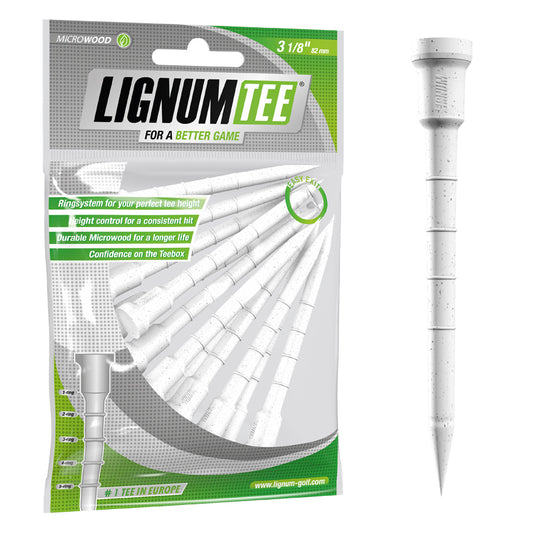 Lignum Tees 3 1/8" (82 mm) White-12 Pack #1 In Europe