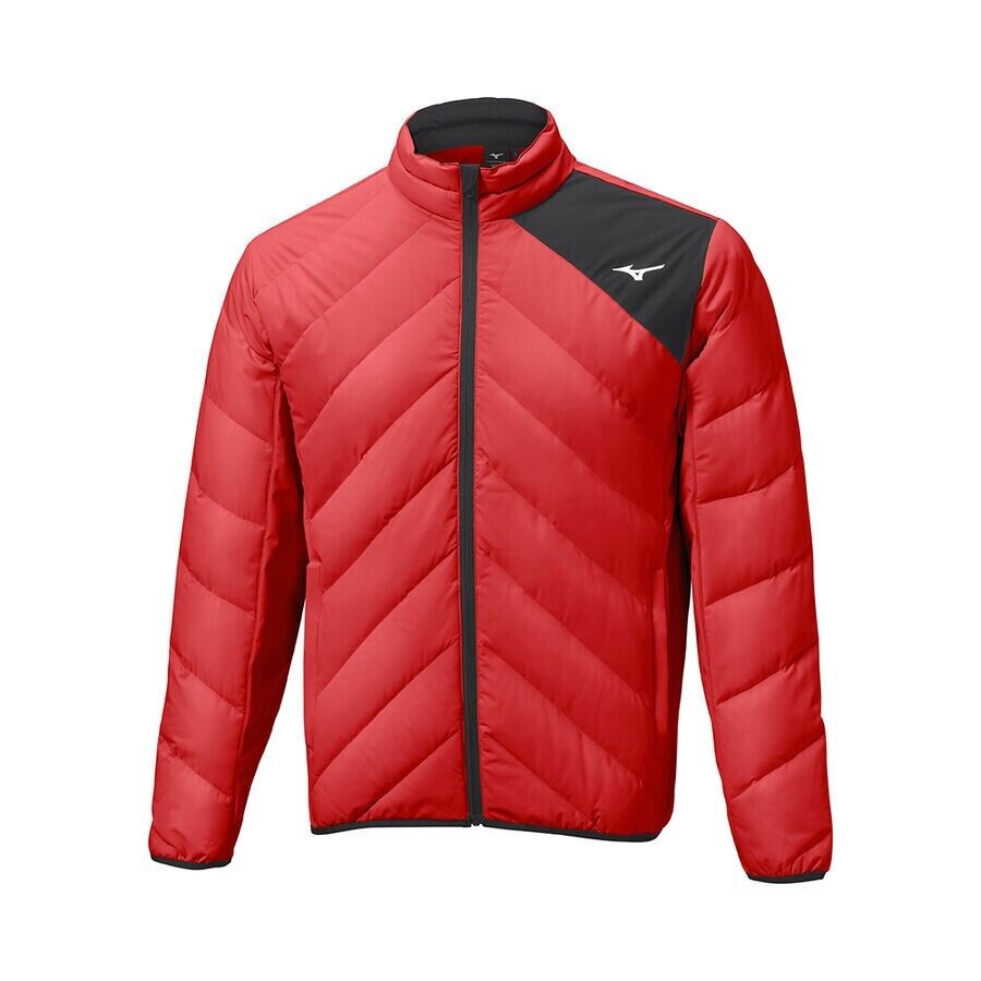 Mizuno Breath Thermo Move Down Jacket Red UK Size Medium