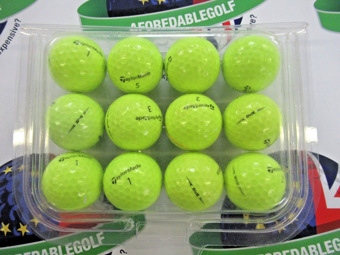 12 taylormade tp5 optic yellow golf balls pearl/pearl 1 grade