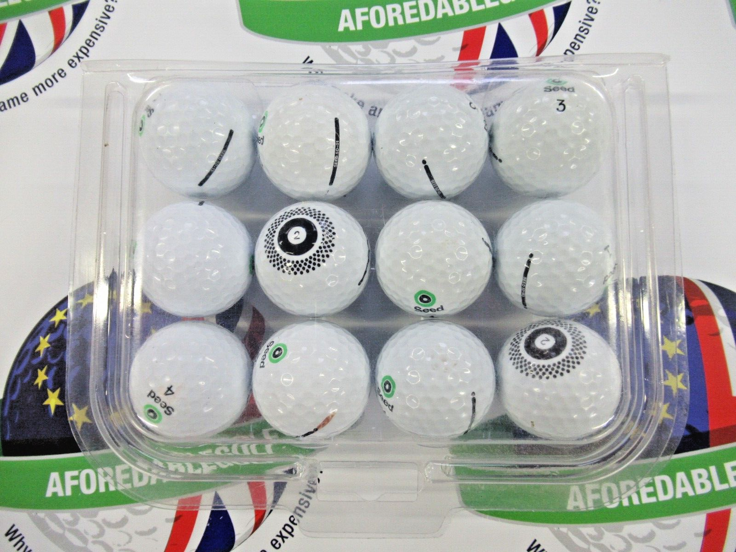 12 Seed Mixed Tour Golf Balls Pearl/Pearl 1 Grade