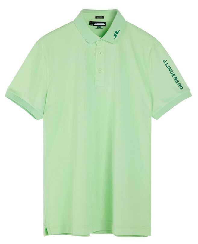 J Lindeberg Tour Tech Reg Fit Print Polo Shirt Patina Green Small