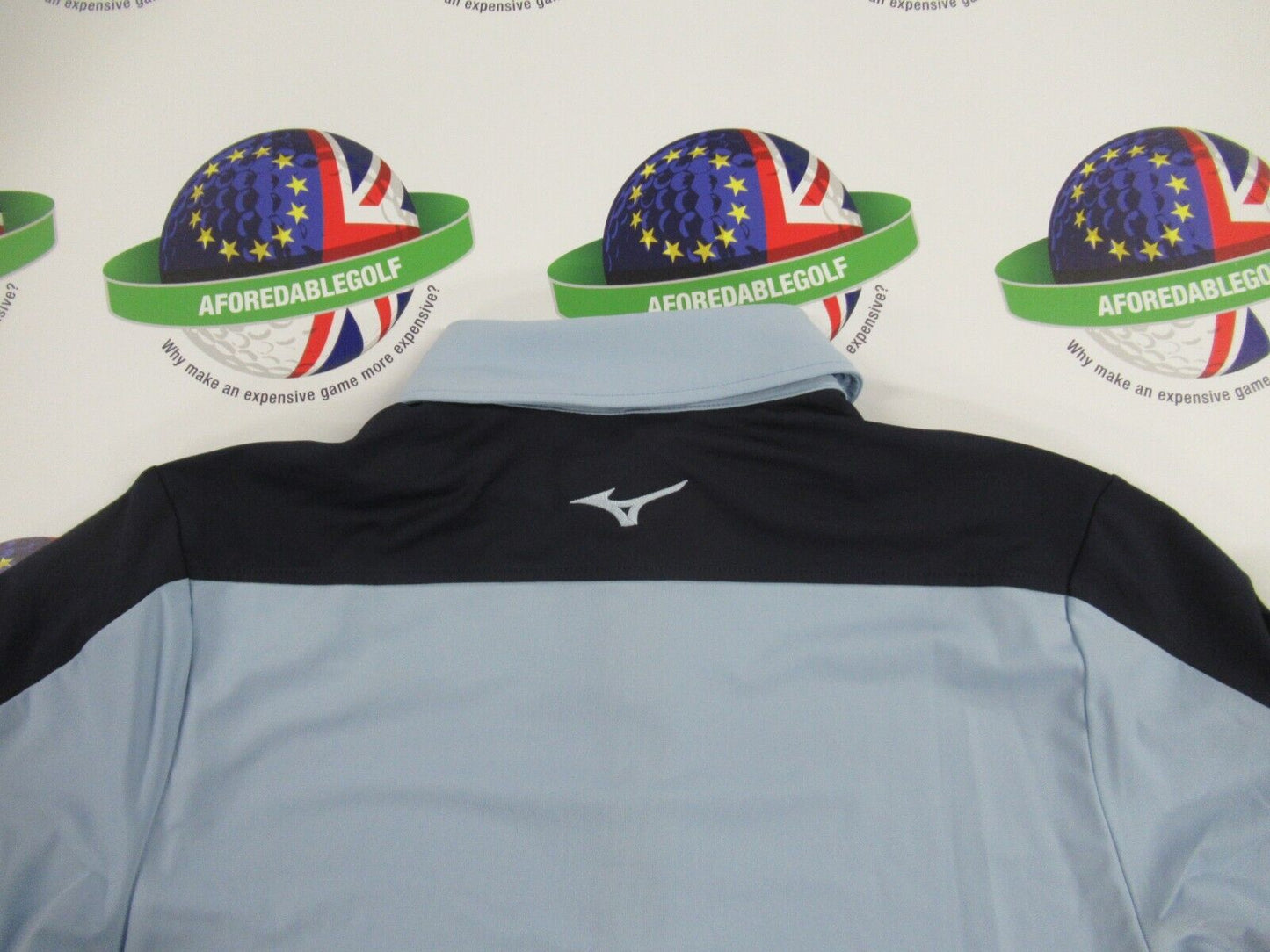 Mizuno Comp Trim Polo Shirt Dream Blue/Navy UK Size Small