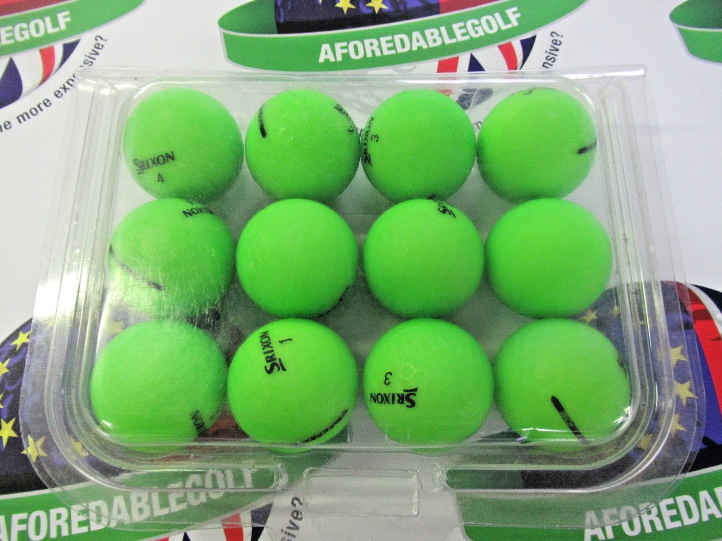 12 srixon soft feel matte green golf balls pearl/pearl 1 grade
